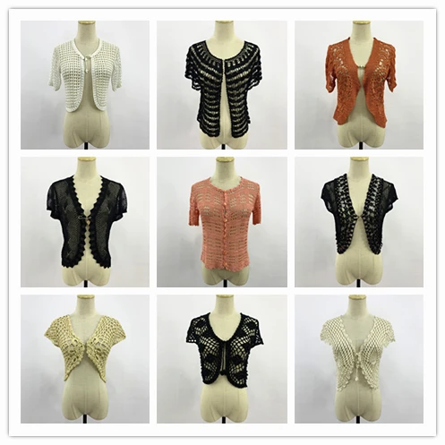 

Вязаная винтажная накидка ручной работы, летняя верхняя одежда, цветочная вышивка, ажурный дизайн, универсальный ор Све...