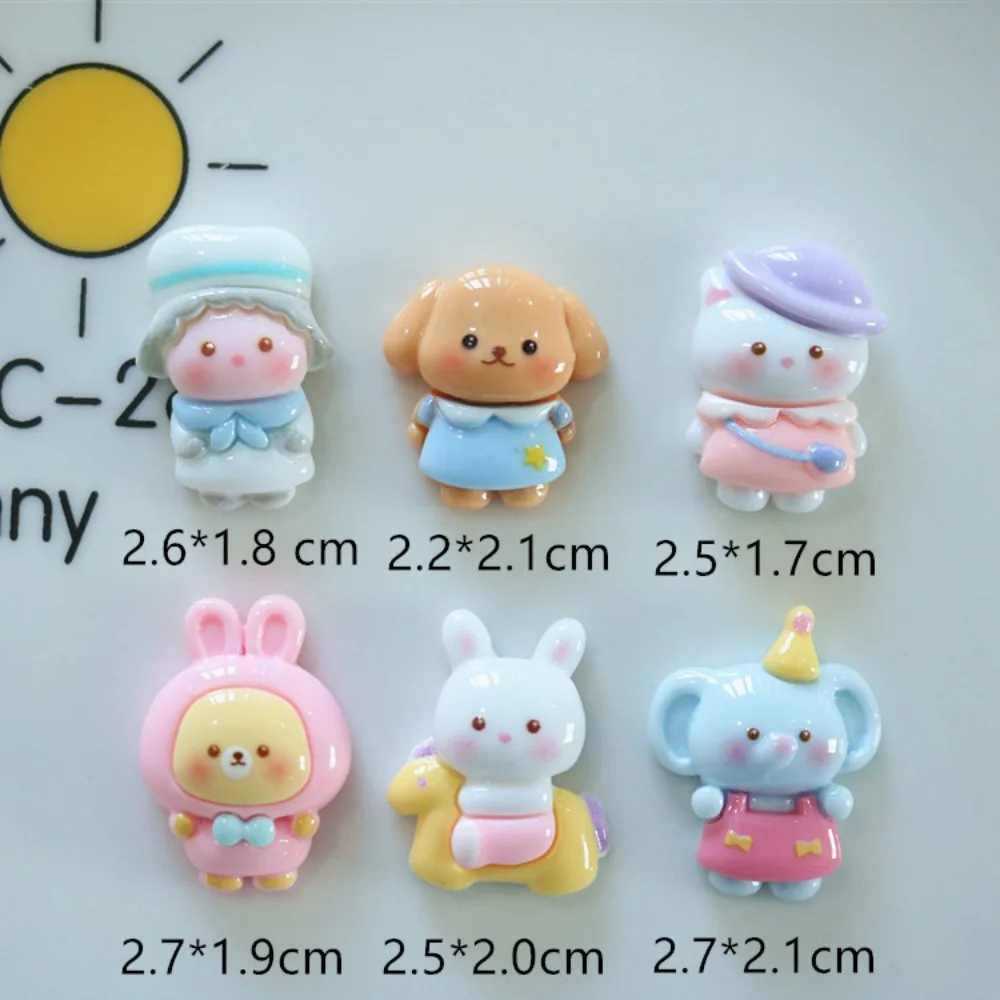 10pcs Cute Cartoon Kawaii lovely elephant animal Series Flat Back Resin DIY Scrapbooking Cabochons home Decoration Accessories