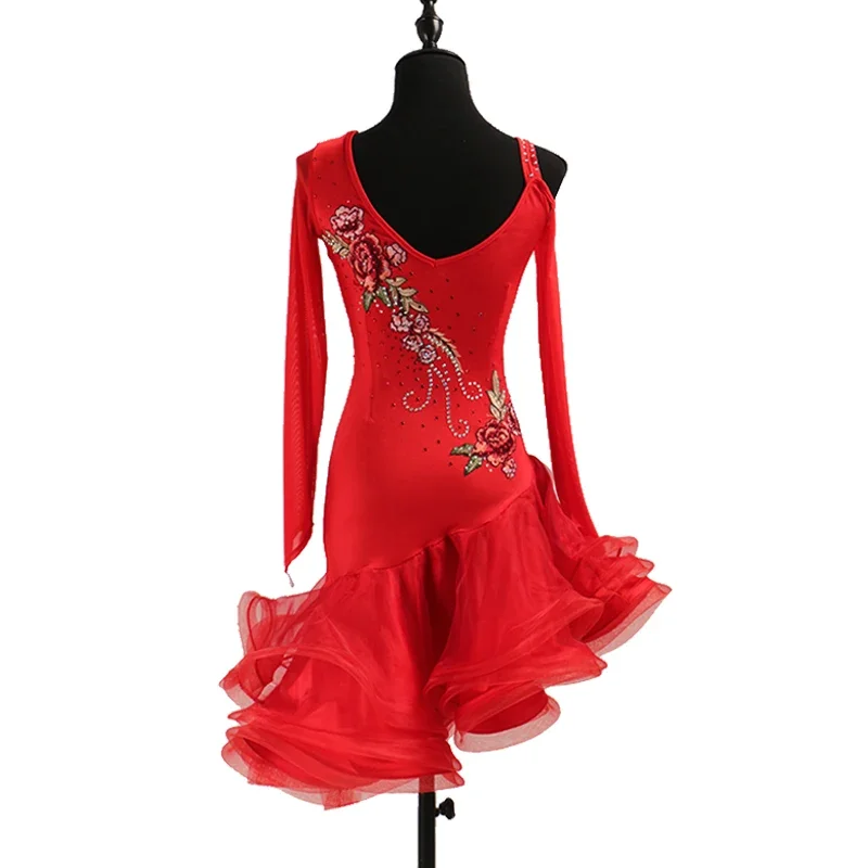 Frau Linie Anzug Dancewear Neue Latin Dance Kleid Bühne Kleidung Wettbewerb Praxis Kostüm Mädchen Party Sport Prom