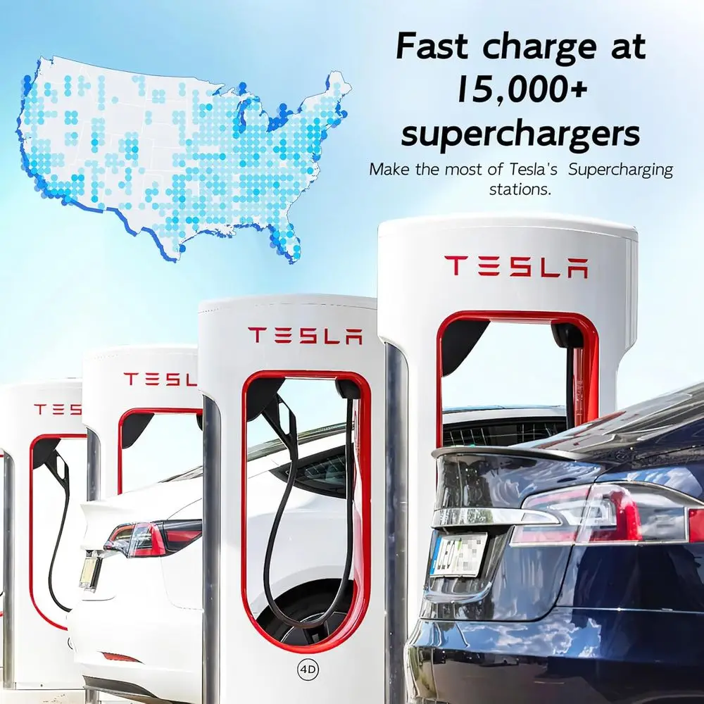 محول شاحن NACS إلى CCS Tesla (كحد أقصى 500 أمبير 1000 فولت)، شحن سريع لشحن CCS1 EV الخاص بك في شواحن Tesla Superchargers، مركبة كهربية سريعة DC Cha