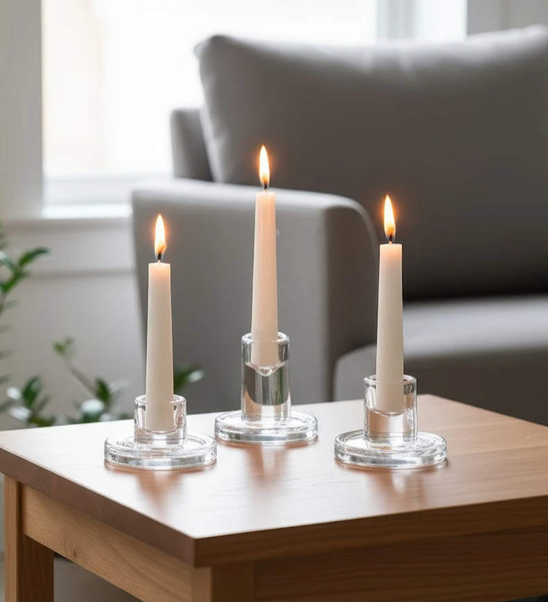 3PCS 6PCS 8PCS 10PCS Clear Glass Candlestick Holders:For Table Centerpiece Decoration for Wedding Parties Candles Supports Stick