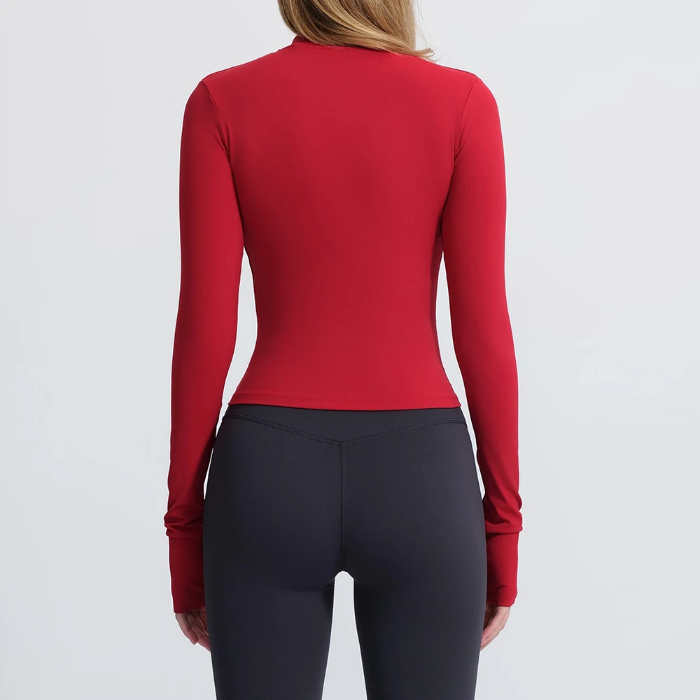 Quick-drying Breathable Sports Jackets Women's Zipper Yoga Top Outdoor Exercise Running Fitness Long Sleeve