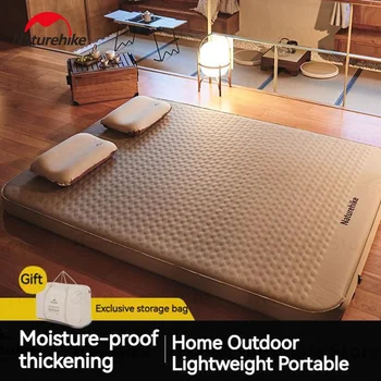 네이처하이크 에어 베드 캠핑 더블 자동 팽창식 매트리스, 야외 관광 휴대용 접이식, 공기 펌프 포함, 12cm 높이