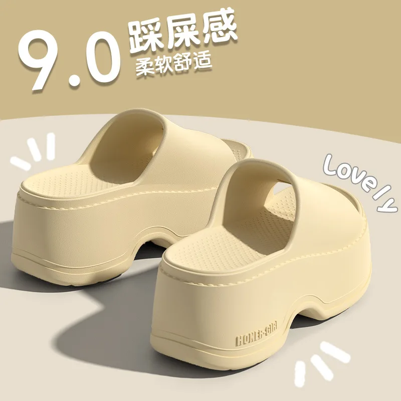 Women's Thick-Soled Heightening 7cm Slippers Women's New Summer Outer Wear Beautiful Heightening Non-Slip Seaside Beach Sandals image 6