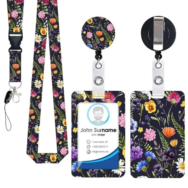 

C90C цветы Значок Lanyard Neck Strap Oil Painting Lananyard