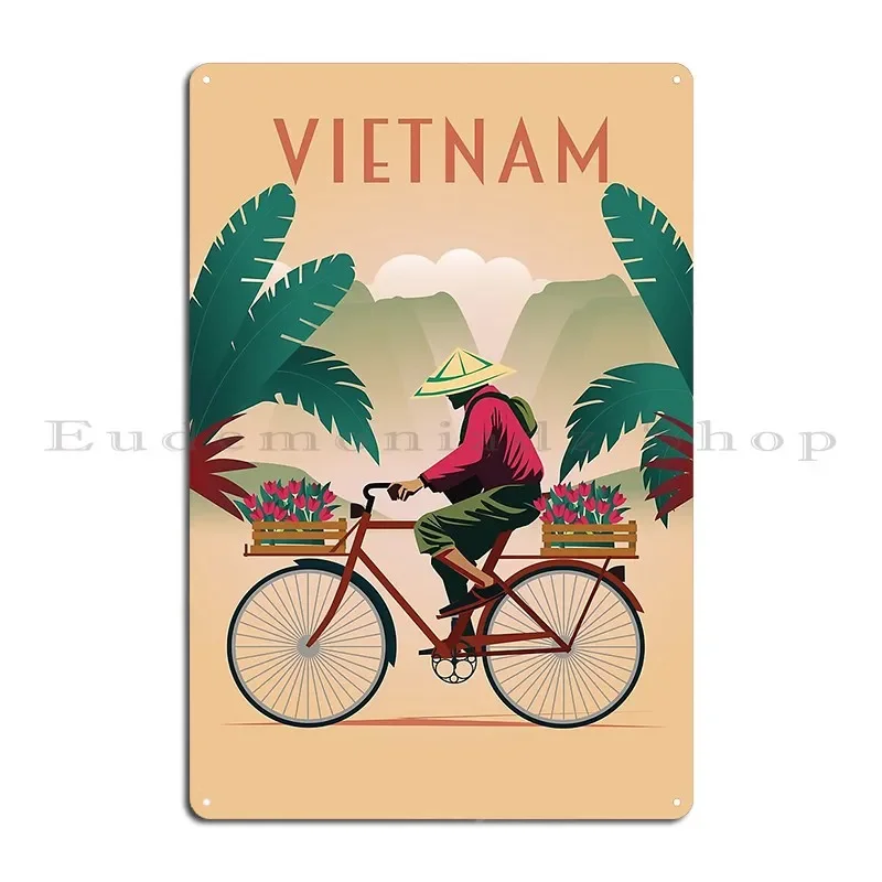 Vietnam Travel Poster Saigon Ho Chi Minh City Honor the Beauty of Vietnamese Women Metal Wall Decor Vintage Club Tin Sign Poster