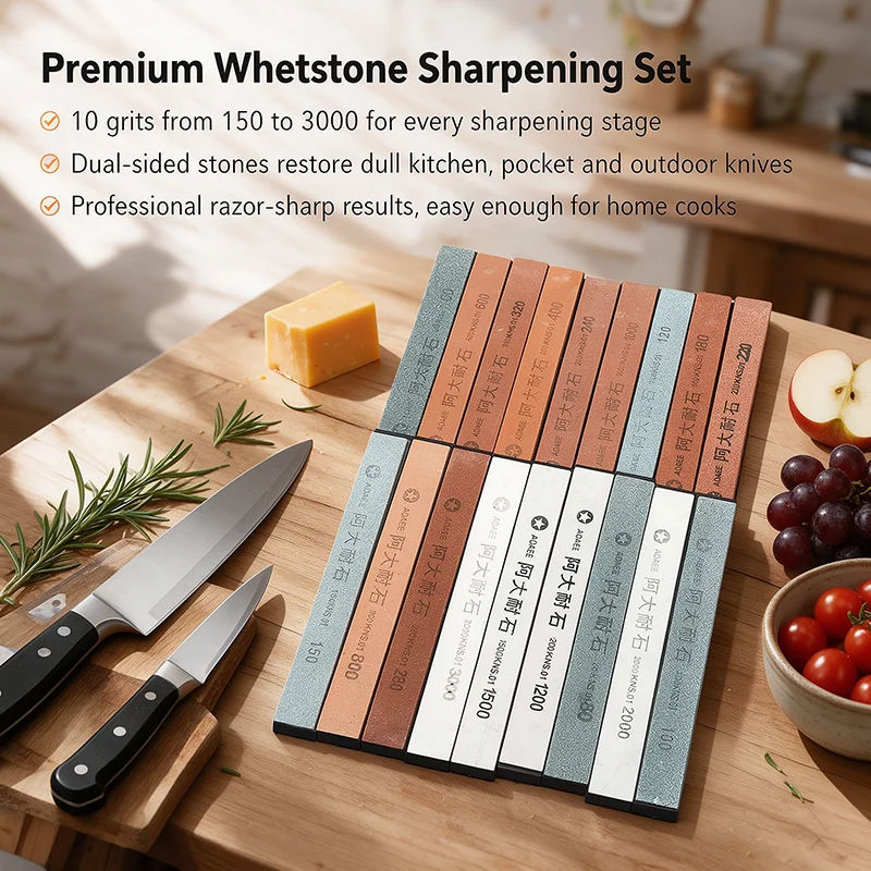 Professional Whetstone Sharpening Stone Grinding Stone Fixed Knife Sharpener for Camping Hunting Kitchen and Outdoor Tools