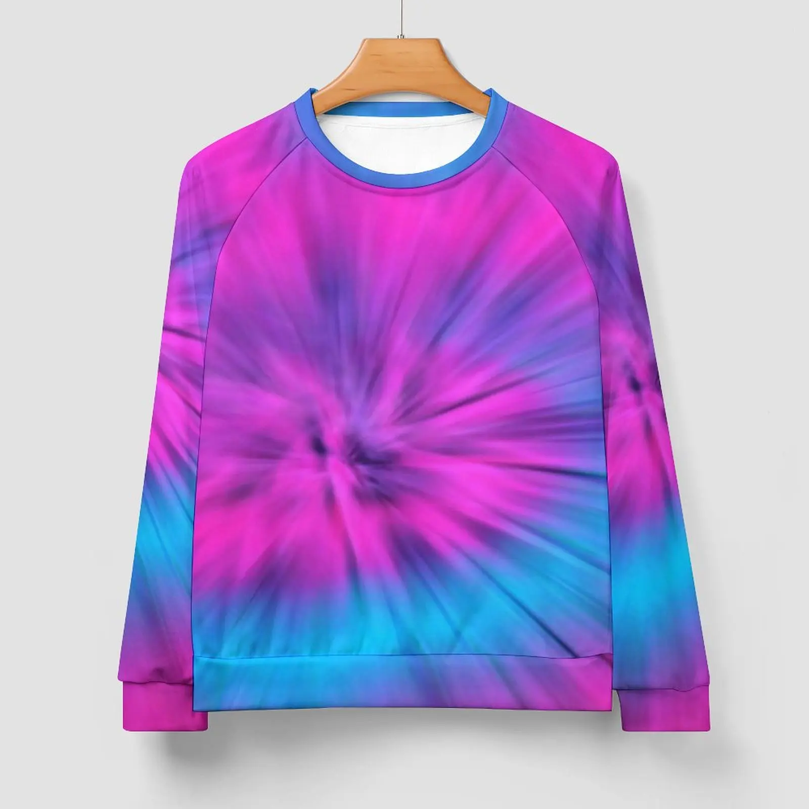 Tie Dye Rainbow Casual Sweatshirts Blooming Colors Cool O Neck Hoodies Winter Long Sleeve Loose Oversized Hoodie Birthday Gift