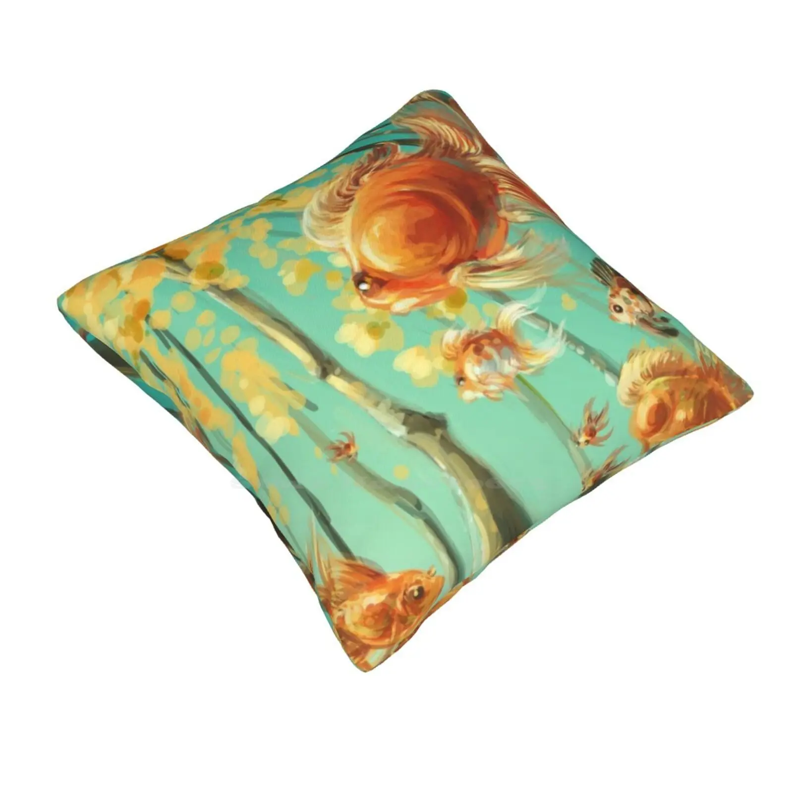 Flight Bedroom Office Hug Pillowcase Goldfish Sky Swimming Floating Forest Trees