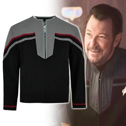 Cosplay First Contact Picard Captain Riker Starfleet Uniforms Jackets Costumes Coat Tops for Men