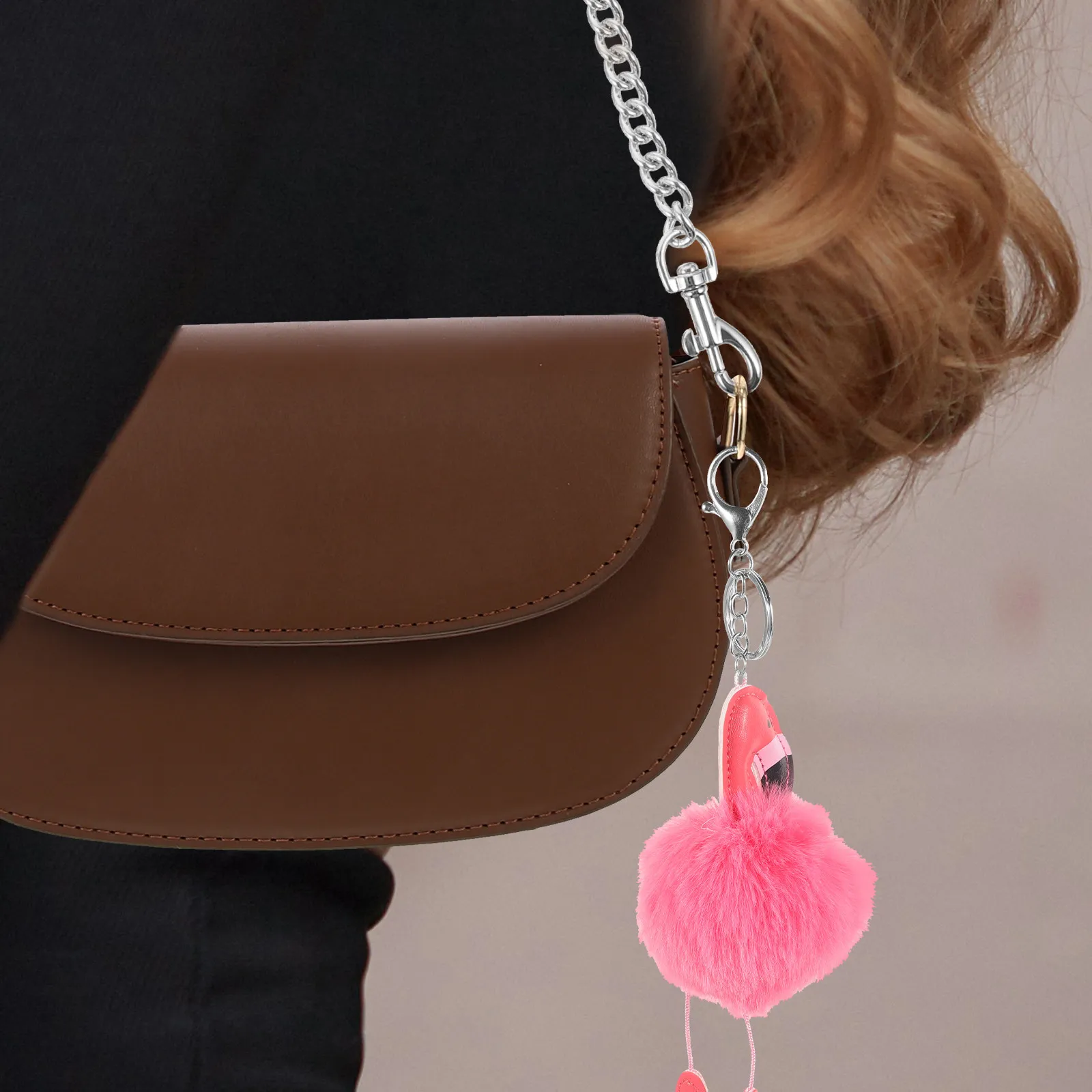 

2 шт. Брелок-фламинго в форме ананаса, мягкий плюшевый брелок для ключей, подвеска для сумки, автомобильный кулон, органайзер для ключей в форме животного