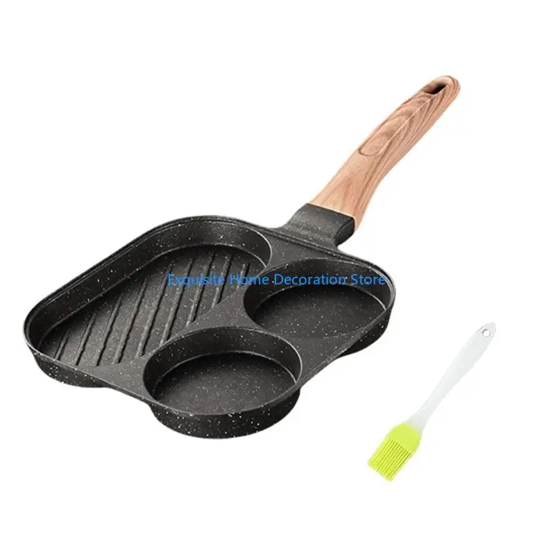

L5BF Omelette Pans with 3 Divided Sections Multifunctional Frying Pans for Eggs and Burgers Household Breakfast Cooker