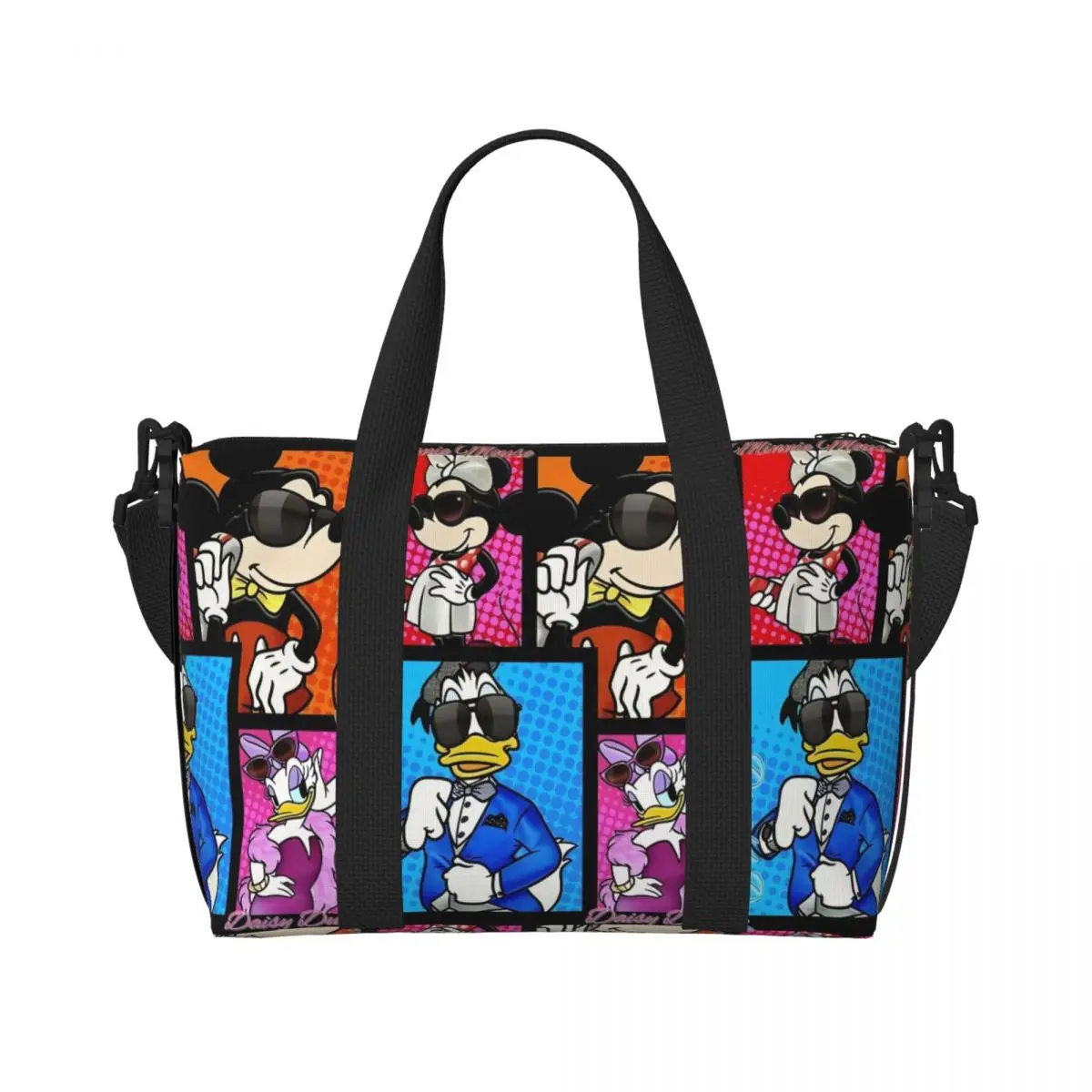 

Custom The Mickey Mouse And Donald Duck Beach Tote Bag for Women Cartoon Large Compartment Beach Gym Travel Bags