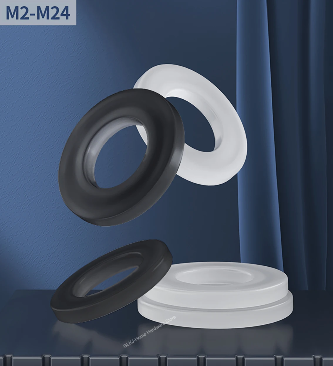 Nylon Flat Washer M2 M3 M4 M5 M6 M8 M10-M20 Plastic Plane Spacer Gasket O Ring Washer For Screw Black/White