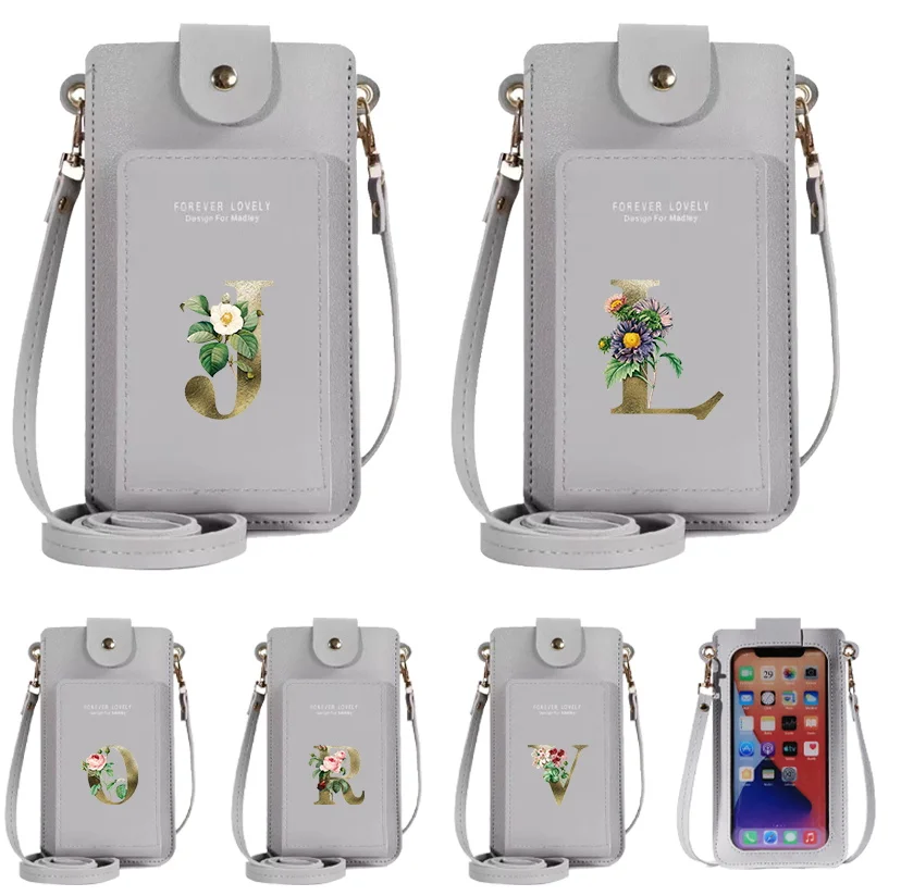 

Мини-сумка для мобильного телефона, серия с золотым цветочным принтом, сумка-мессенджер, кошелек для монет, высокое качество, роскошный дизайн, портативная сумка через плечо