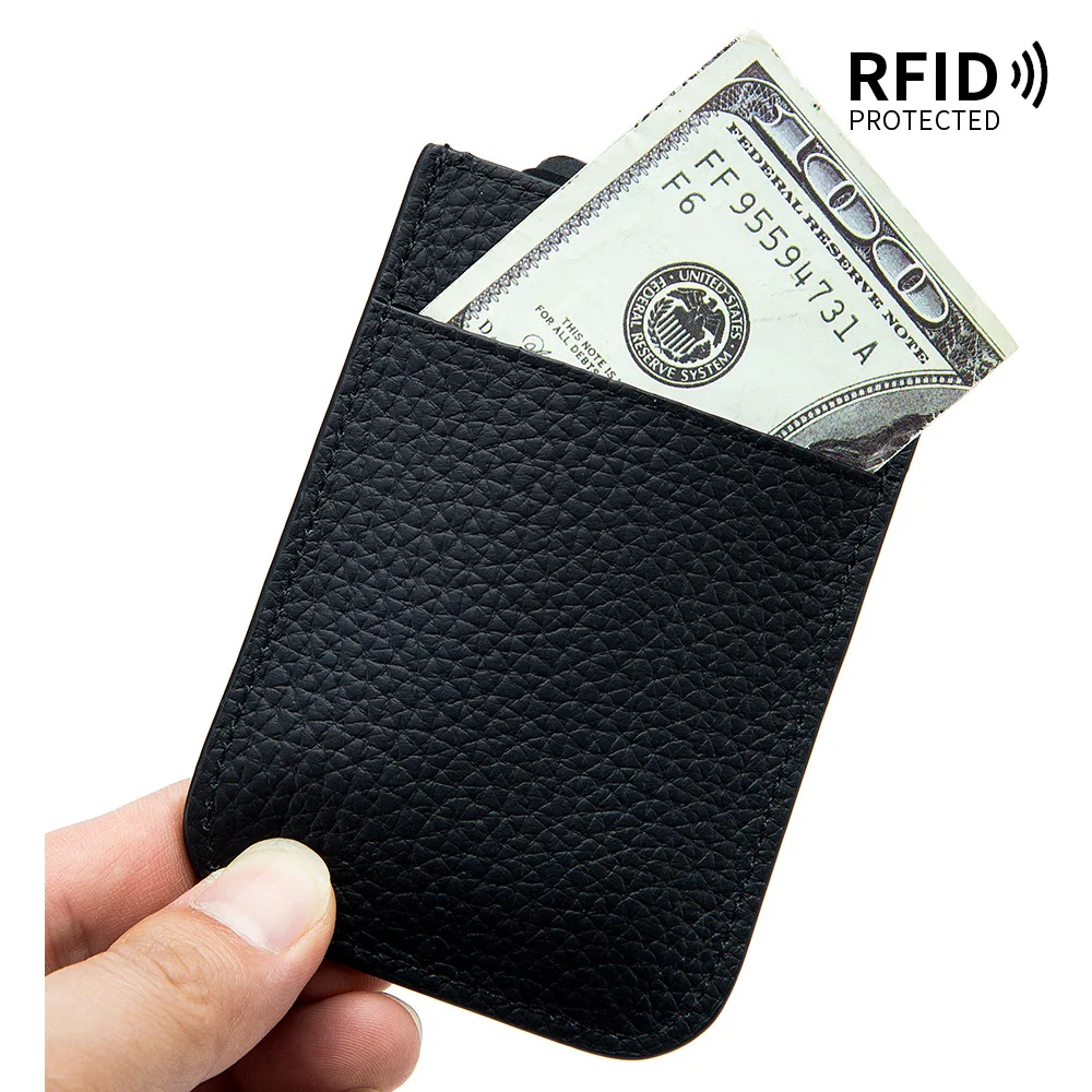 Slim Card Case Thin Card Holder Minimalist Credit Card Sleeve with Blocking Strong Magnetic Back Pocket Mens Wallet