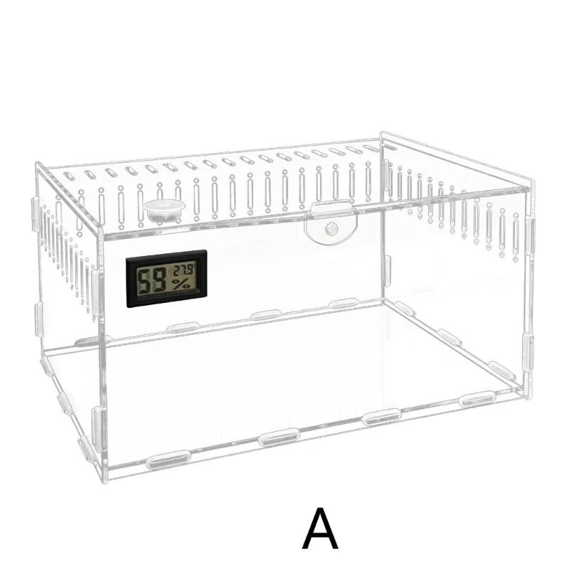 Reptiles Feeding Box Breeding Case Mini Acrylic Terrariums Clear Insect Habitat for Mini Lizards Pet Centipedes