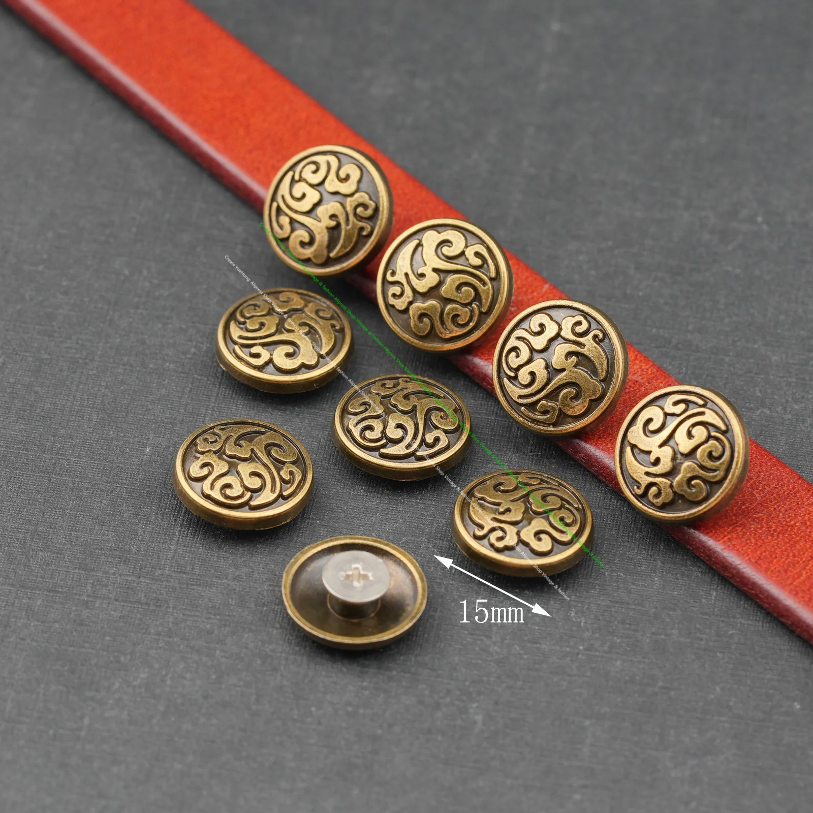 30Pcs Bronze Silver Flower Rivet Studed Tacks Conchos for Leather Western Saddle Accessories for DIY Leather Belt Accessories