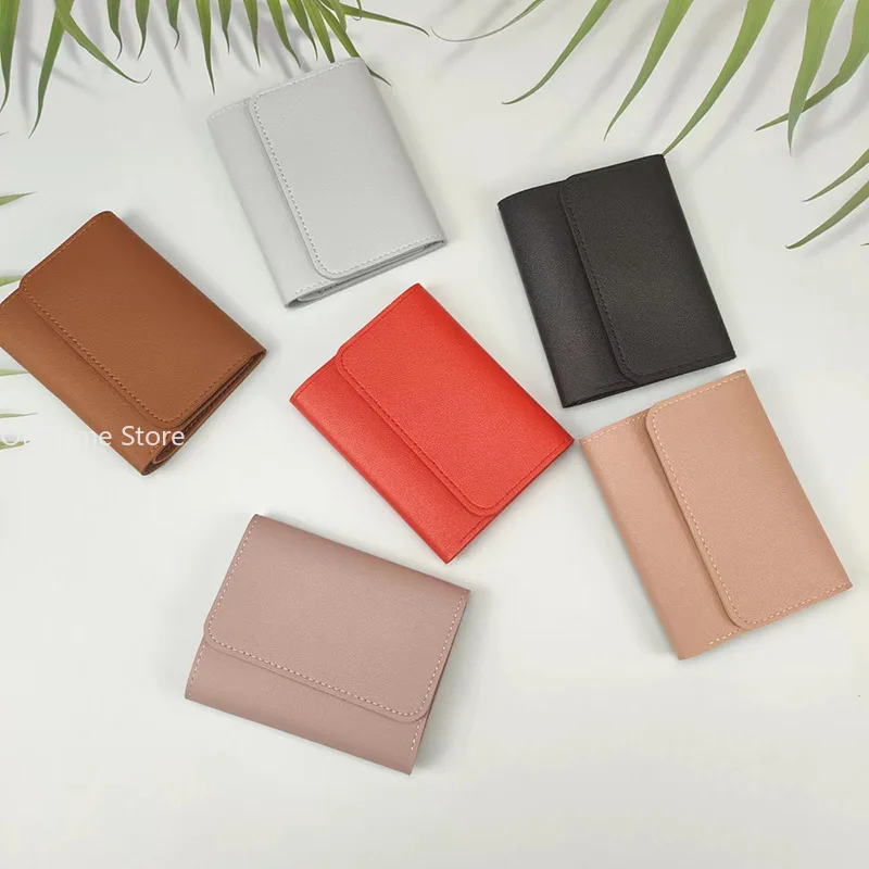 Women Short Wallet Multi-card Bag Mini Pouch Fashion Simple Three Fold Short Clip Female Wallet Portable Lady Coin Purses