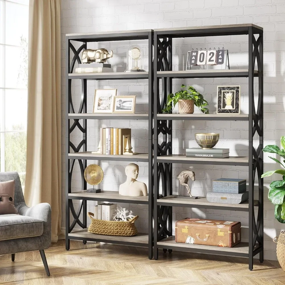 6-Tier Bookshelf Set of 2, 70.8