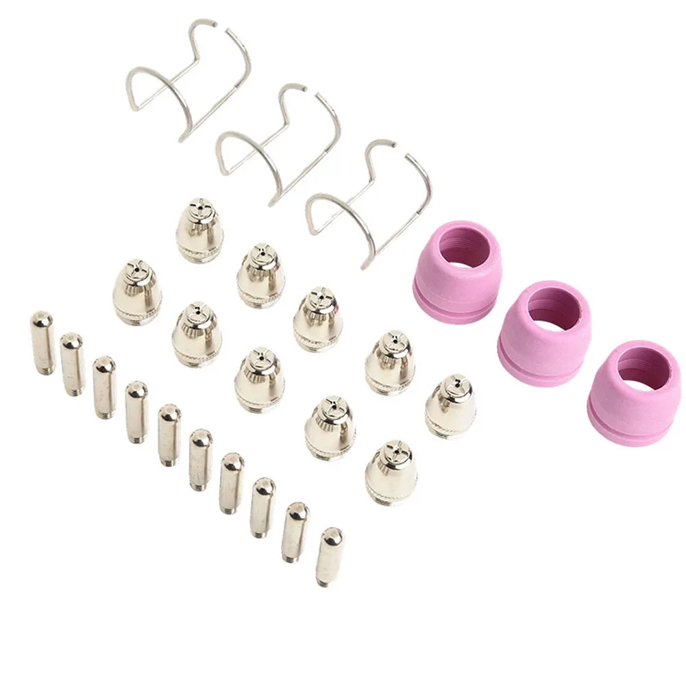 26PCS Plasma Cutter Consumables Kit For AG60 For SG55 Plasma Cutter Consumables Kit, Plasma Cutting Torch Tip Welding Tools