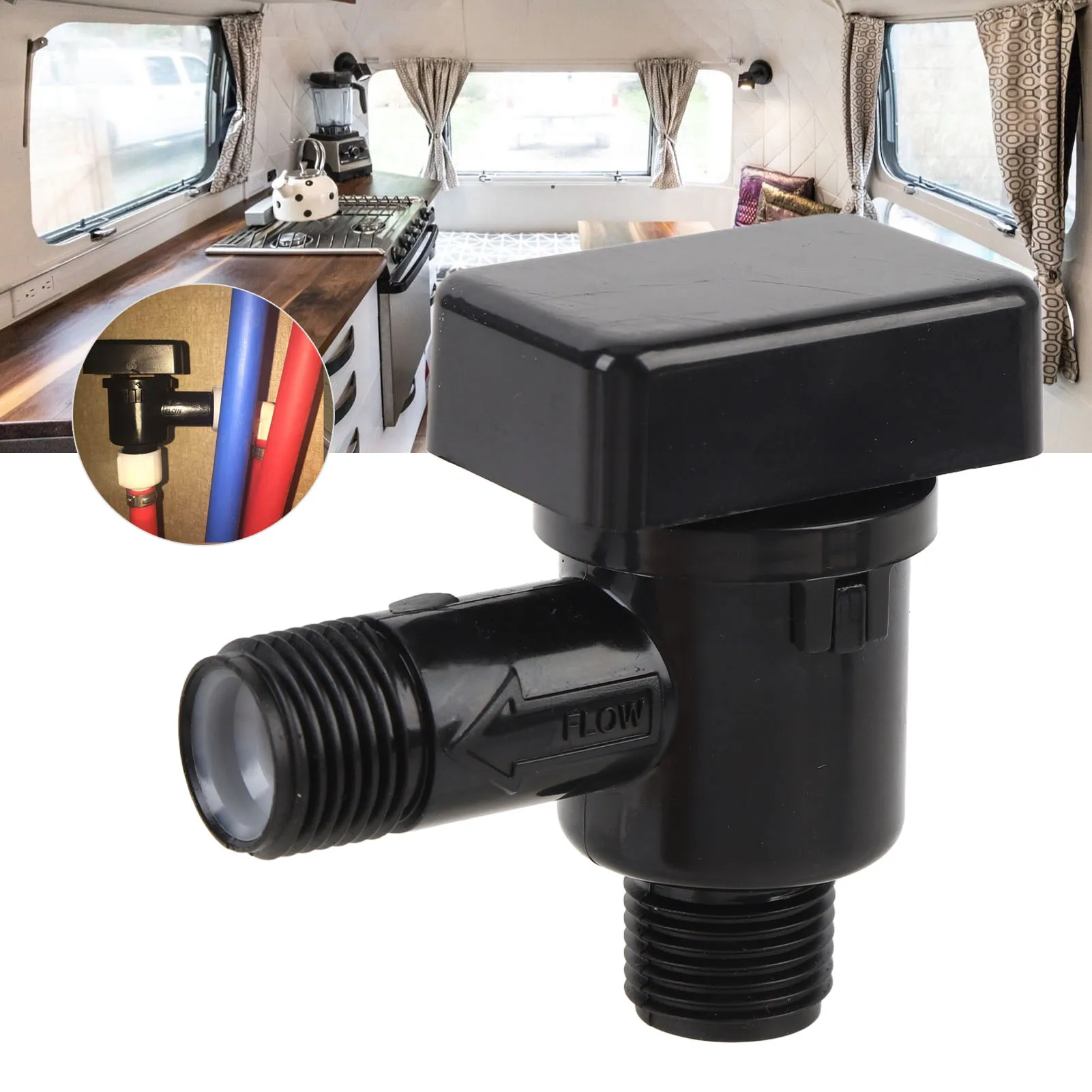 RV Vacuum Breaker Check Valve 8 to 125 PSI Prevent Backflow RV Black Tank Check Valve for Campervan