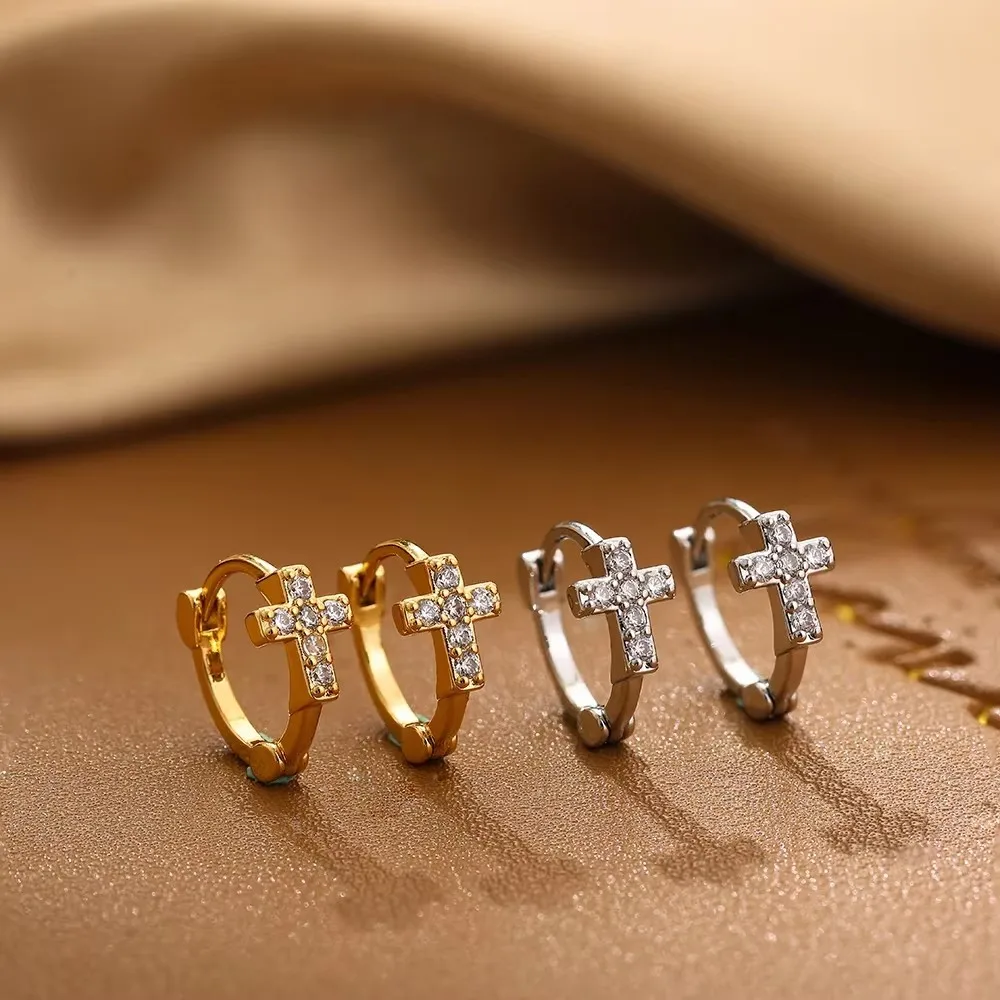 Charm Gold Plated Mini CZ Zircon Hoop Earrings for Women Stackable Cartilage Piercing Hoops Huggie Earclips Jewelry Girls Gift