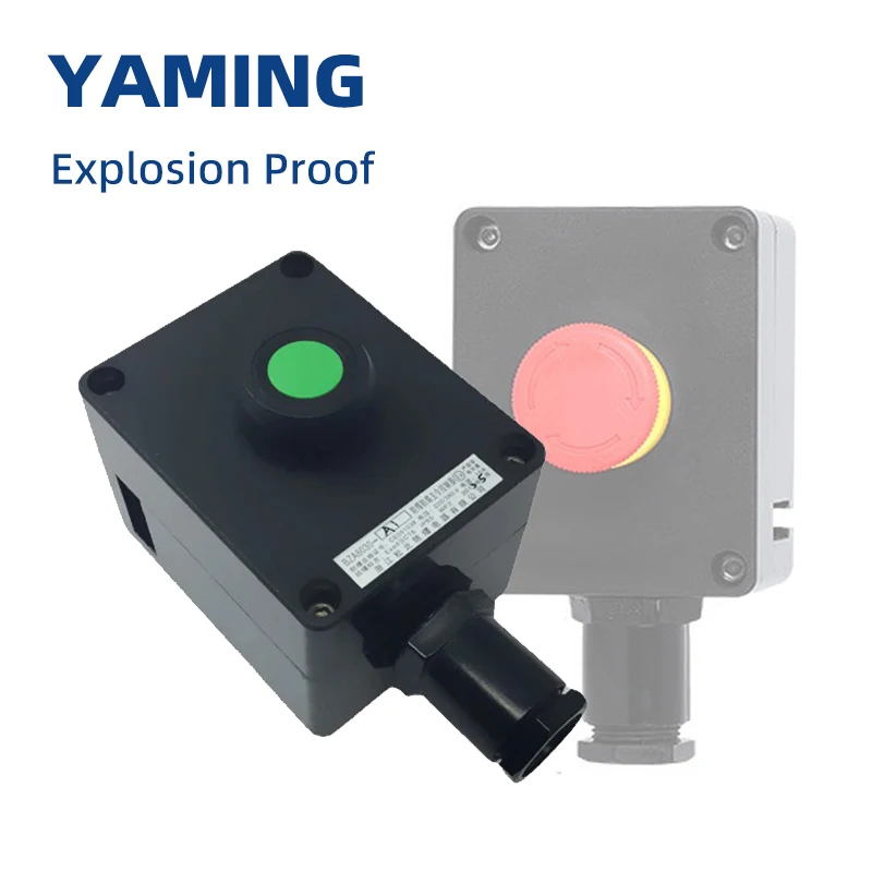 EX 8030-A1 Explosion Proof Anticorrosion Master Controller Push Button Switch Flat Round 10A 220V/380V With Black Box Shell