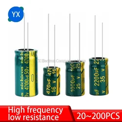 Capacitor de alta frequência 6.3V 10V 16V 25V 35V 50V 400V 450V 22UF 47UF 100UF 220UF 330UF 470UF 680UF 1000UF 1500UF 2200UF 3300UF