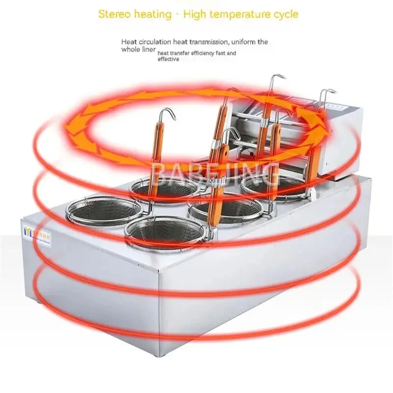 

Electric Stainless Steel Noodle Machine 6-Basket Desktop Noodle Cooking Restaurant Equipment New