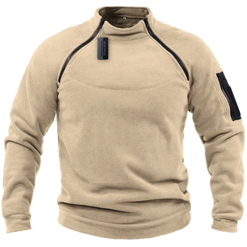 Men's Sweater Loose Solid Color Outdoor Warm Breathable Tactics