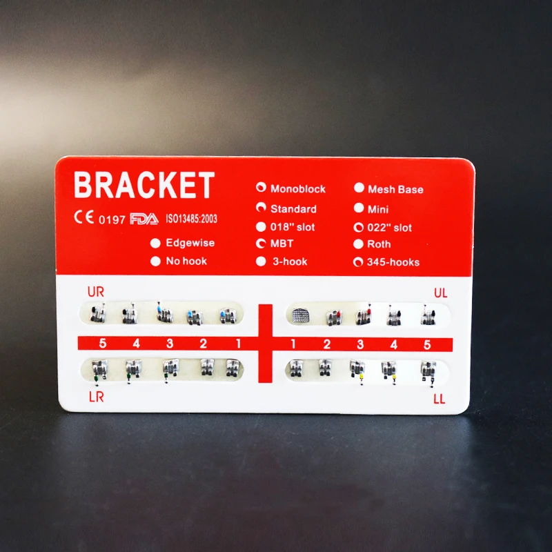 10Packs Orthodontic Braces Bracket MBT 345Hooks Standard Mini Red Pad