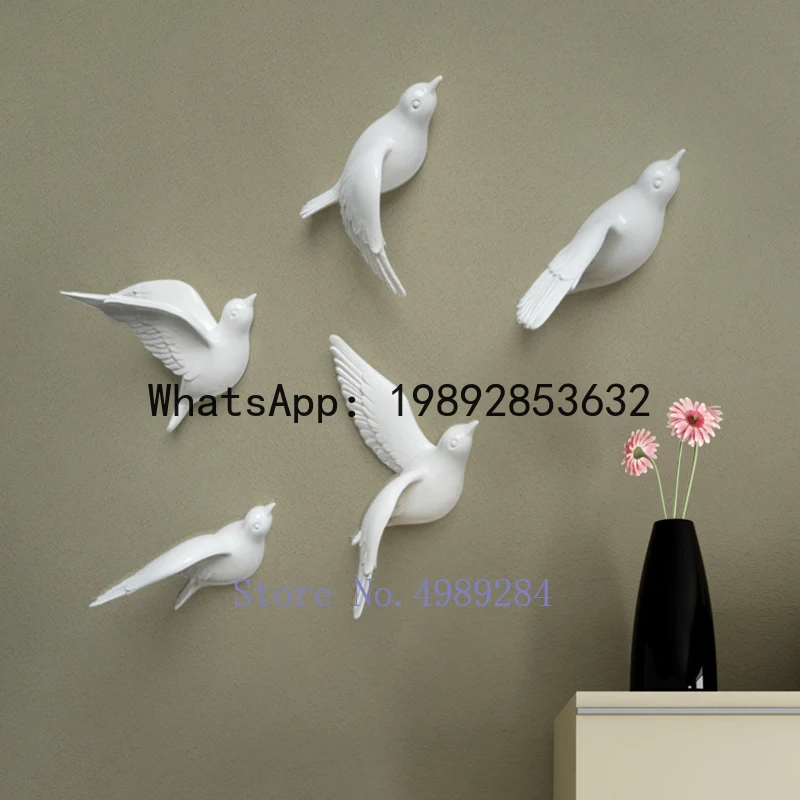 

QQ Creative Resin Little bird Wall decoration 3D Home decor wall hangings Decorative accessories Modern crafts Background wall