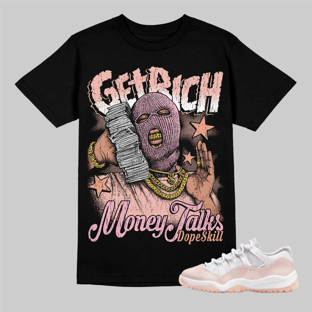Camiseta gráfica streetwear, camiseta gráfica unisex Legend Pink 11s, camisa DopeSkill para combinar con zapatillas de deporte, camisa de hip hop, gráfico Get Rich