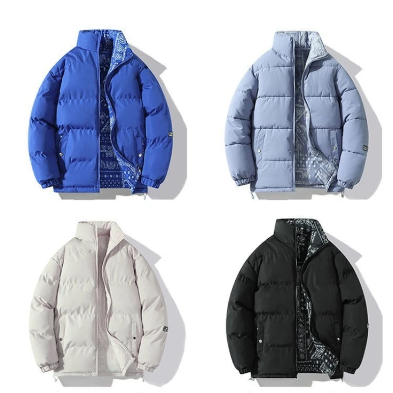 سترات شتوية للأزواج ملابس مزدوجة الجوانب معطف عيد الحب للشباب سترات واقية دافئة للجنسين سترة مبطنة بالقطن