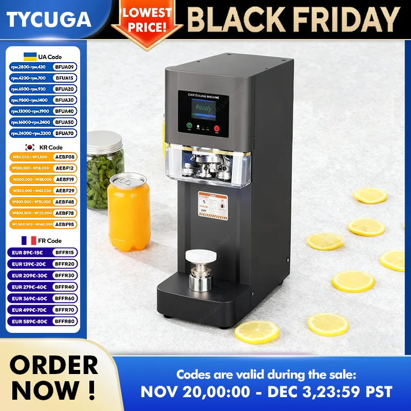 110/220V Automatic Tin Can Sealing Machine 180W Soda Sealer Cup Body Rotation PET Jar Cans Seamers for Cans Milk Tea Coffee Shop