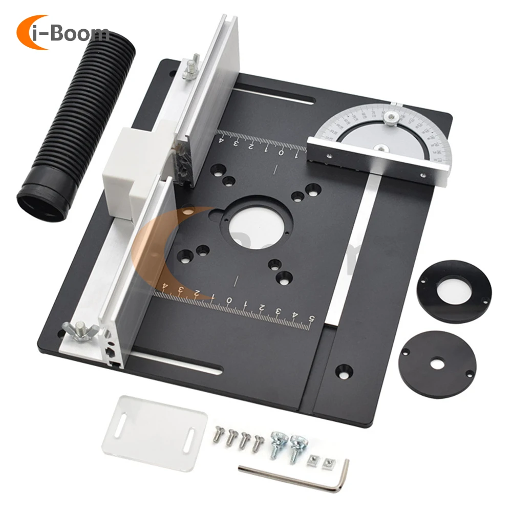 Router Table Aluminum Insert Router Wood Milling Chamfering Trimmer Multifunctional Lifting Bench Woodworking Tools