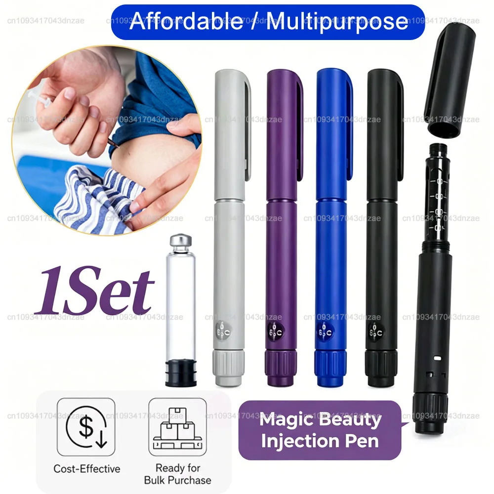 1Set Rotary Push Disposable Sterile Insulin Injection Pen Adjustable Growth Hormone Dosage 60U Magic Beauty Injection Pen