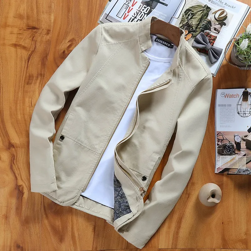 

Повседневная мужская одежда Jaet, осенняя одежда 50-летнего папы, весенне-осенняя верхняя одежда среднего возраста, длинная застежка-молния, молодежный Sle