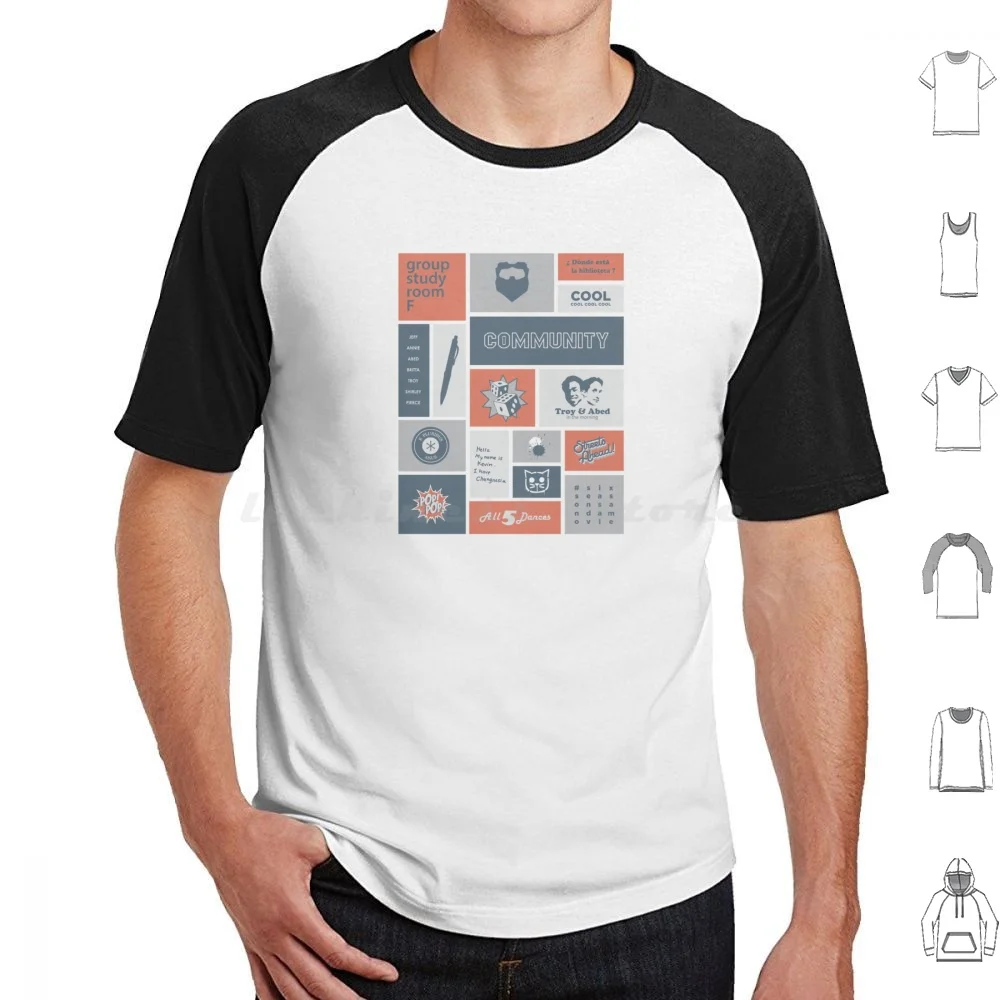 Community Collage Gray / Orange T Shirt 6xl Cotton Cool Tee Community Six Seasons And A Movie 6 Seasons And A Movie Troy And