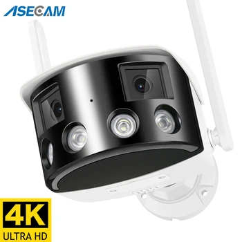 4K 8MP WIFI podwójny obiektyw panoramiczna kamera IP CCTV 180 ° z szerokim kątem widzenia kąt zewnętrzny Audio Onvif 4MP nadzór bezpieczeństwa ICSEE