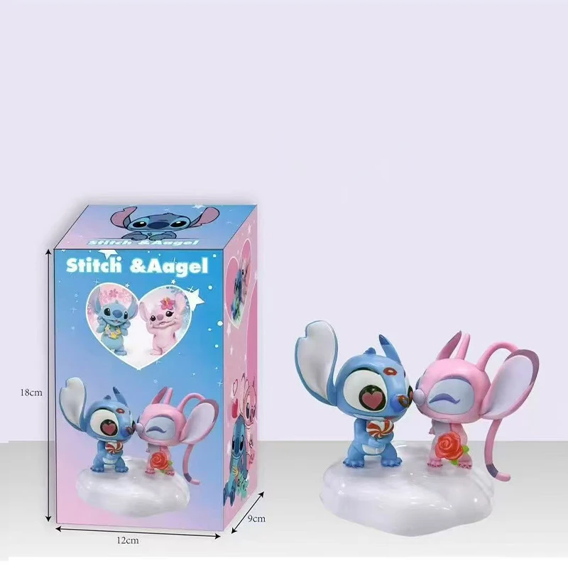 Originele Disney Lilo & Stitch-actiefiguren Stitch en Angel Lover-beeldjes Massaal verzamelmodel Standbeeldpop Verjaardagen