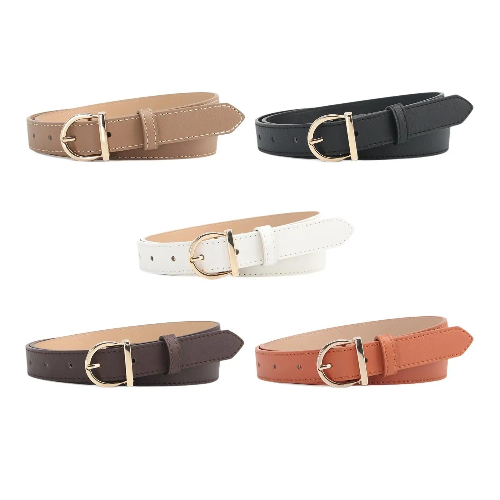 حزام جينز نسائي من جلد البولي يوريثان متعدد الاستخدامات قابل للتعديل إكسسوارات جينز للسيدات وحزام بدلة حزام بإبزيم معدني #2