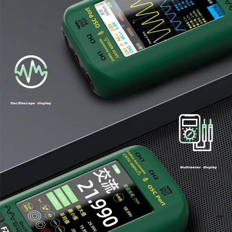 Digital Multimeter Signal Generator Current Capacitance Temperature Tester Handheld Oscilloscope 208MSa/s Sampling Rate