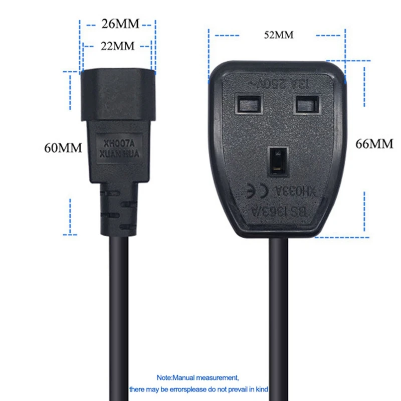 IEC320 C14 To UK BS1363A Outlet Socket,IEC C14 Male Plug To UK 3Pin Female Socket Power Adapter Cable For PDU UPS