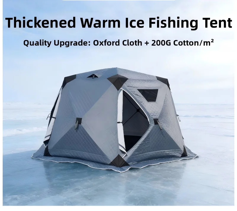 Inflatable Insulated Tent 3-4 Person, Eco Friendly Breathable Waterproof, Winter Camping Shelter for Outdoor Use
