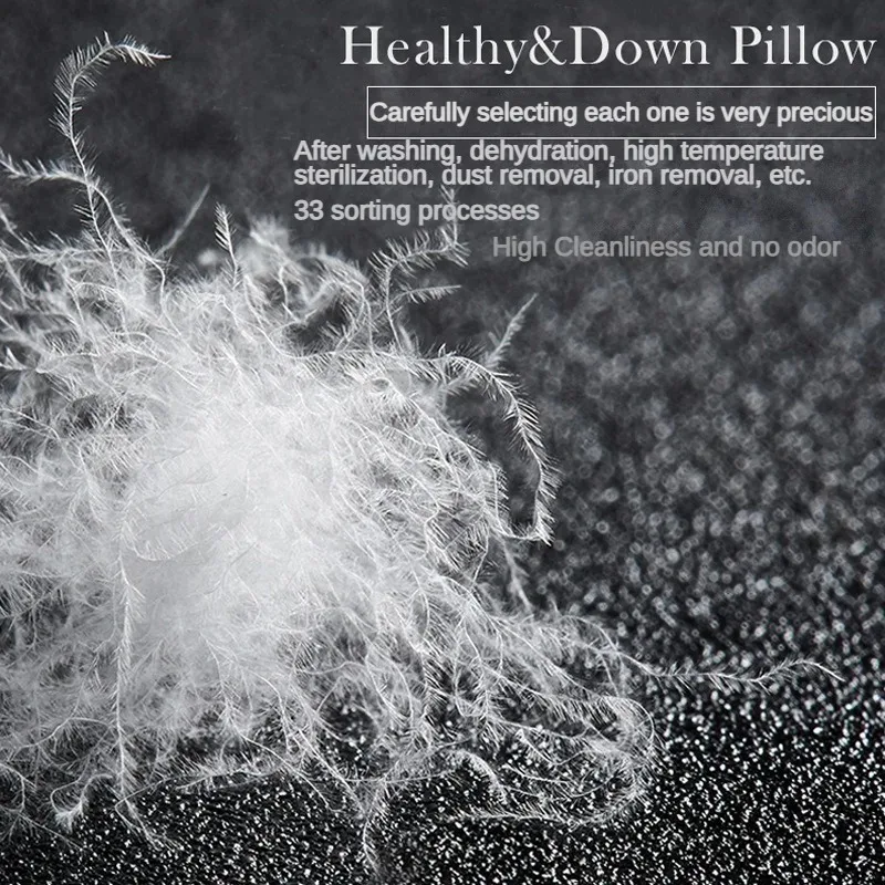 95% أوزة أسفل وسادة القطن الأبيض وسادة غطاء مستطيل غرفة نوم النوم 5 نجوم فندق وسادة منخفضة منتصف عالية الوسائد للنوم #4