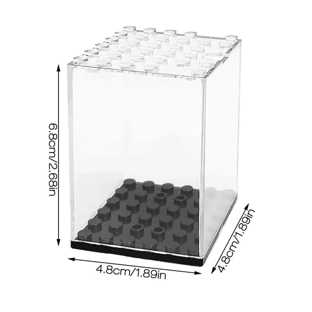 2/4 Pcs For Lego Figures With Small Particle Blocks Display Box, Action Figures With Dust Stack Blocks Display Box