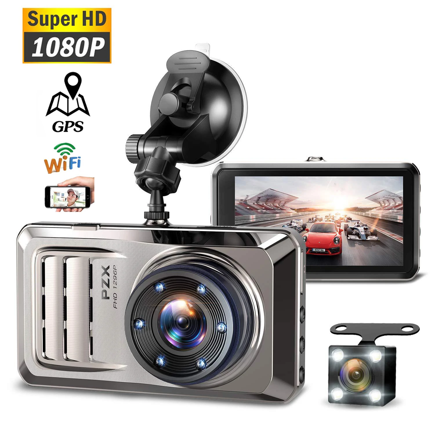 Car DVR WiFi Full HD 1080P Dash Cam Rear View Car Camera Night Vision Video Recorder Black Box Auto Dashcam GPS Car Accessories