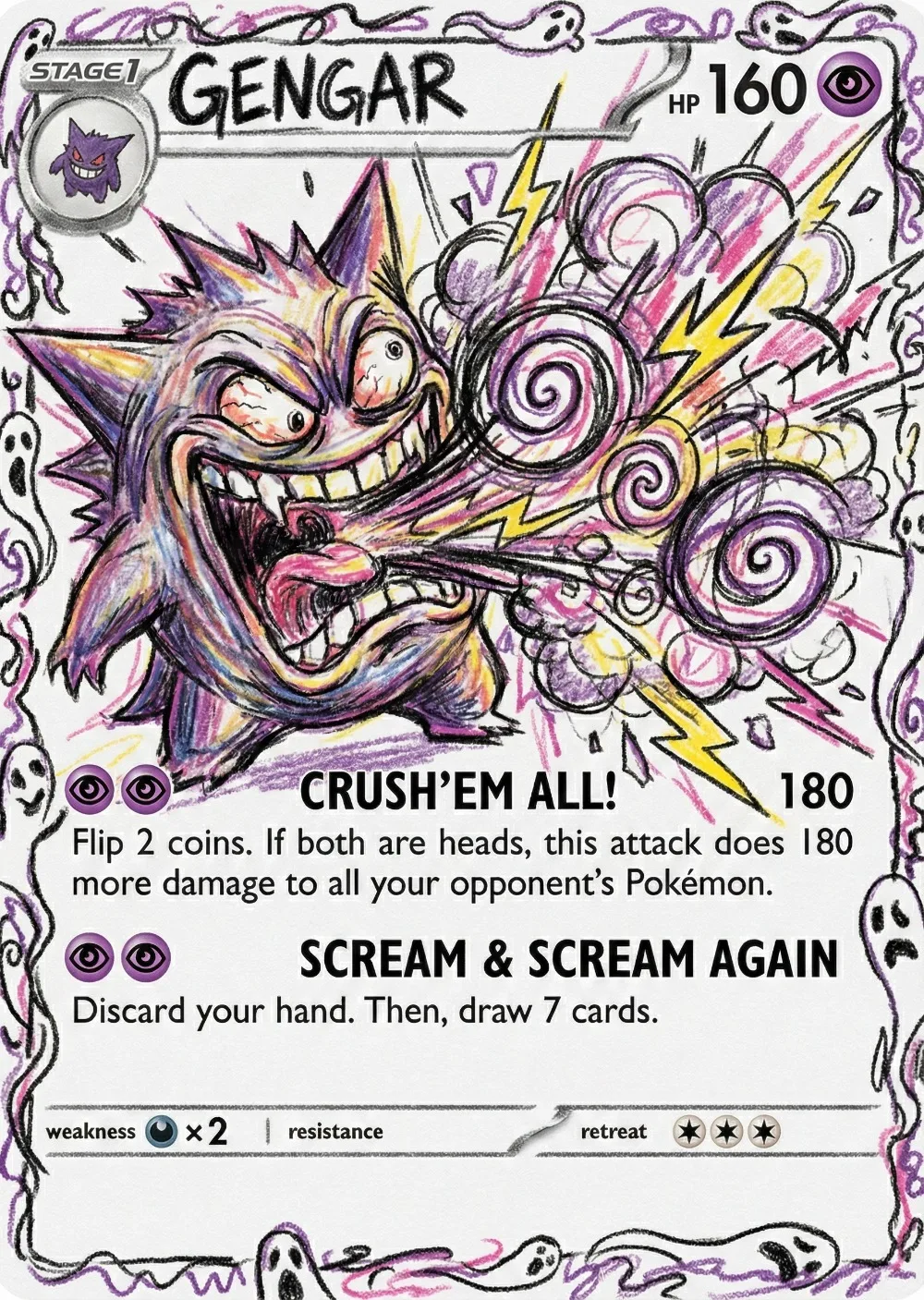 5Pcs Pokemon Cards Abstract Impact Style Gengar Charmander Squirtle Bulbasaur Holo PTCG Cards Collection Cards Pokemon Gift view 3
